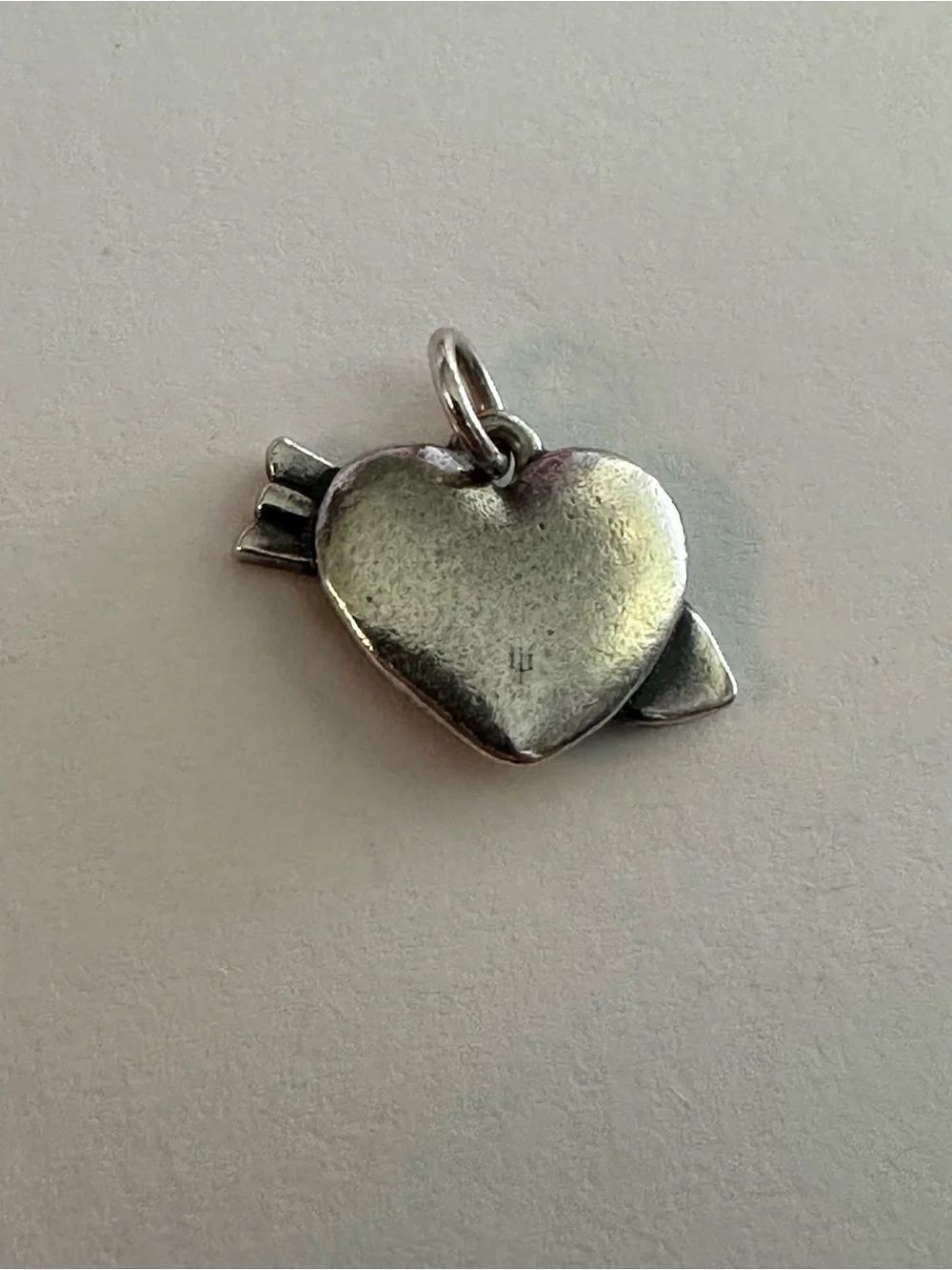 Retired James Avery Sterling Silver Heart & Arrow Charm Pendant - Silver